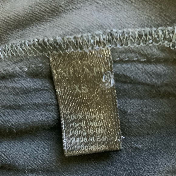 Indah Black Rayon Maxi Dress Elastic Smocked Waist High Side Slits sz XS - Picture 9 of 10